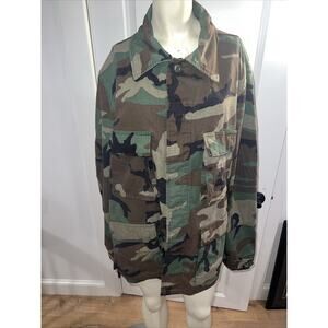 US Navy Camouflage Hot Weather Coat Jacket Size Large